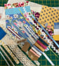 Slow Stitching kit, mix textiles, fabric and trims  - Image 1