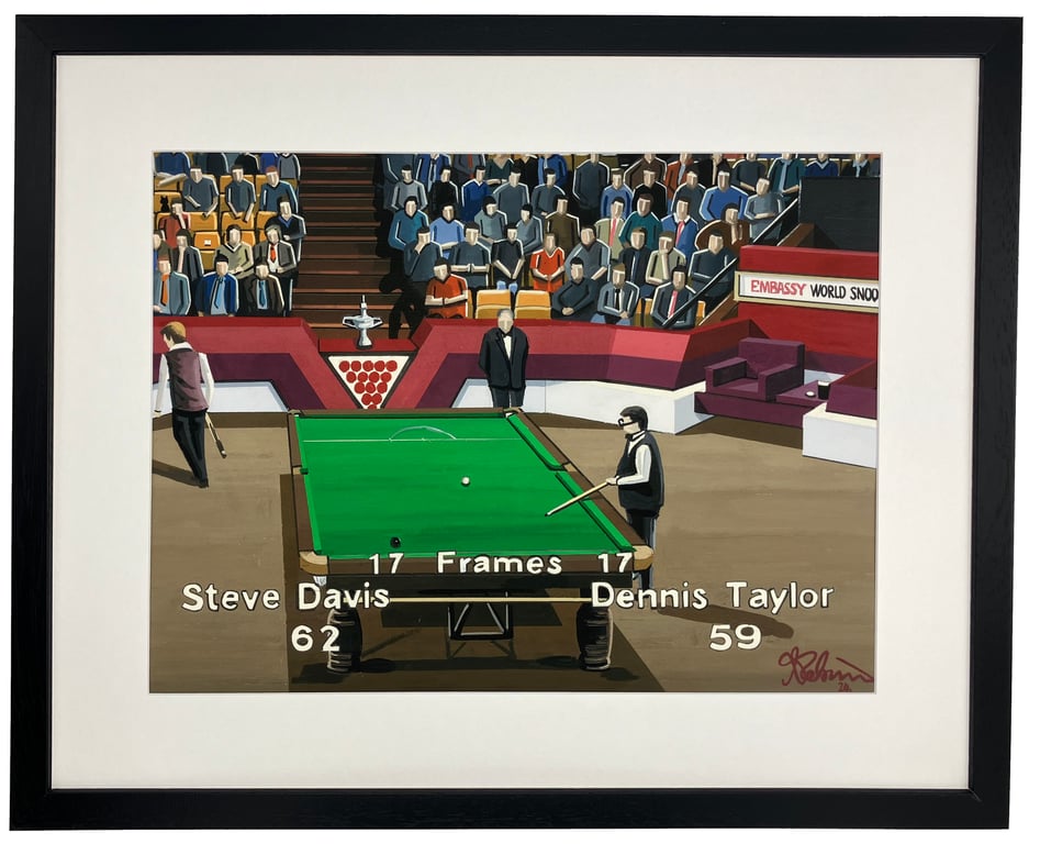 1985 Snooker Final. Davis v Taylor. Crucible Art Print 20" x 16" Frame Size