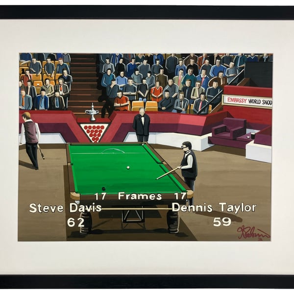 1985 Snooker Final. Davis v Taylor. Crucible Art Print 20" x 16" Frame Size
