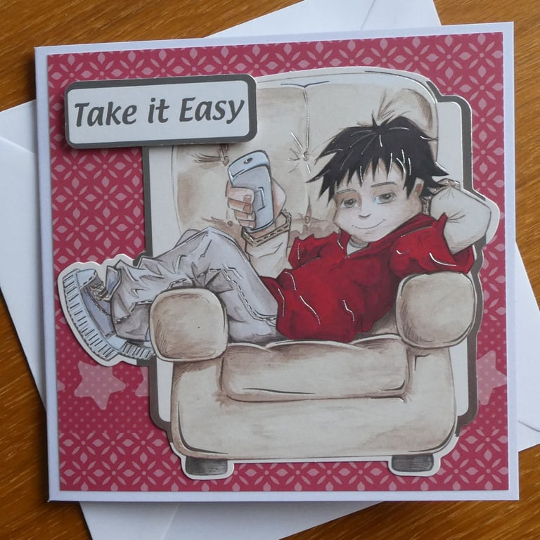 Birthday Card - Boy with Remote Control - Take It Easy