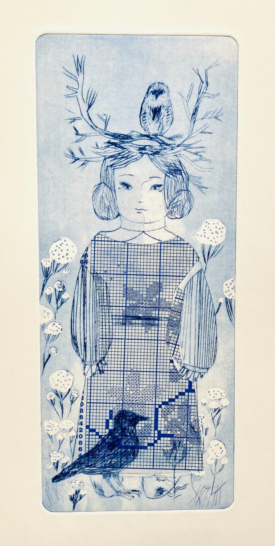 Garden Girl - Drypoint Print