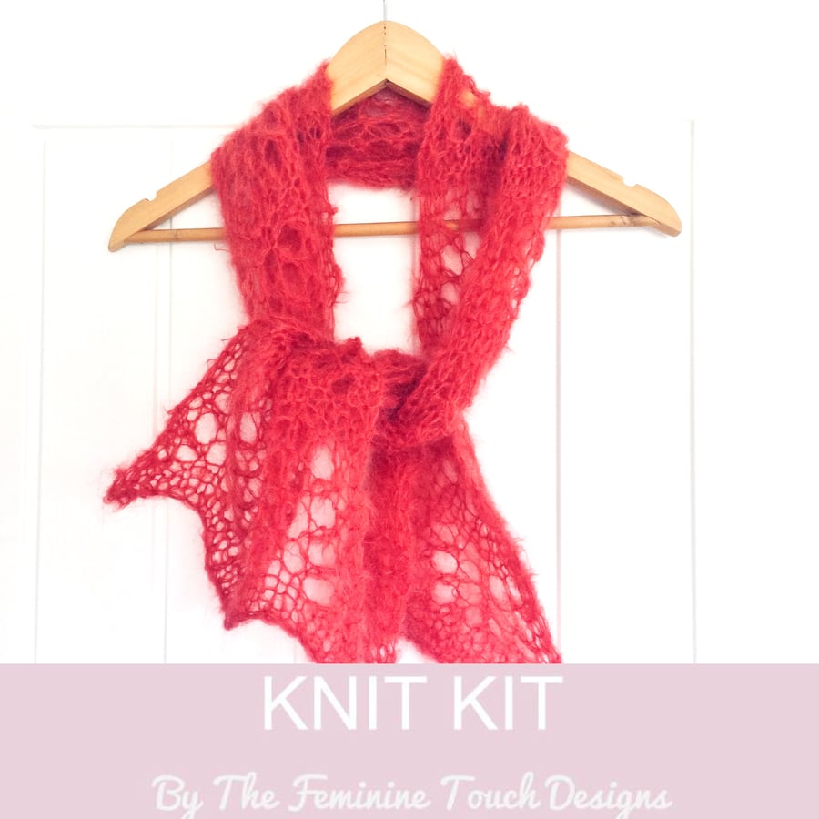 Easy Lace Scarf knitting kit