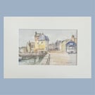 Honfleur, France original watercolour painting