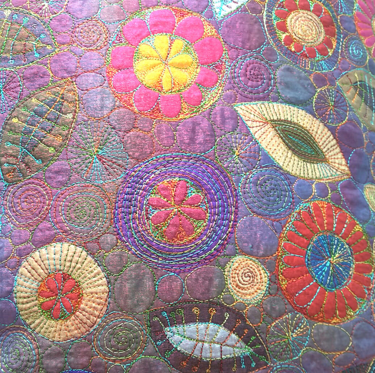 Stitched Cotton & Silk Cushion - Folksy