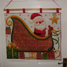 Santa in Sleigh Advent Calendar - REDUCED PRICE