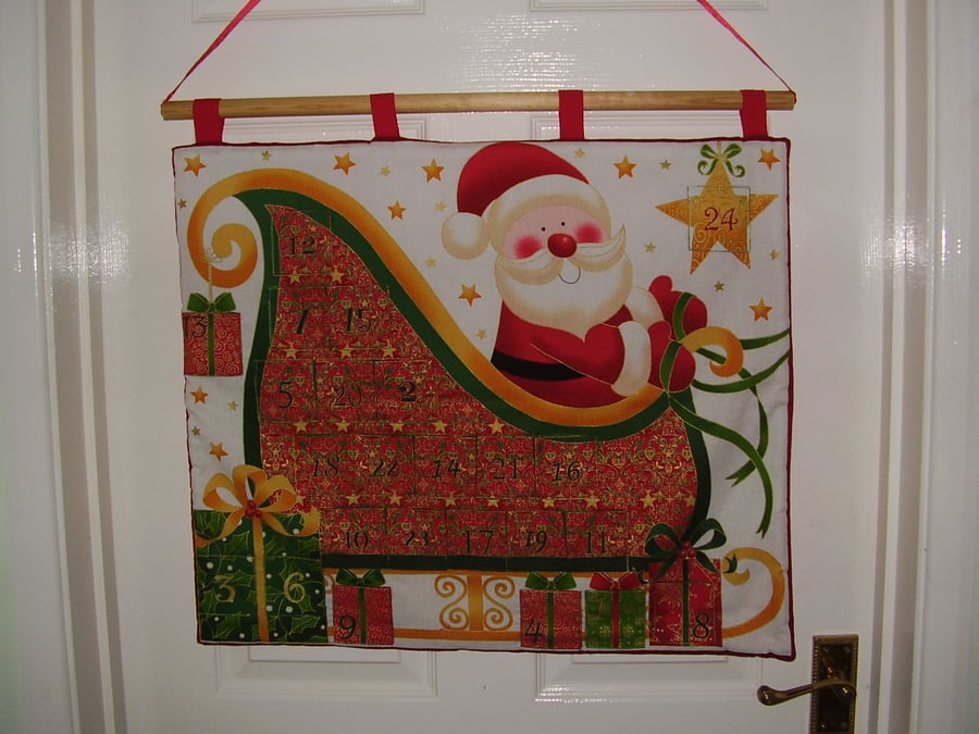 Santa in Sleigh Advent Calendar - REDUCED PRICE
