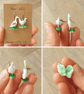 Chicken & Duck Earrings - Upcycled Vintage Toys - Image 1