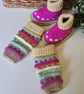 Baby Girl's Hand Knitted Booties and Leg Warmer Set 6-12 months - Image 3