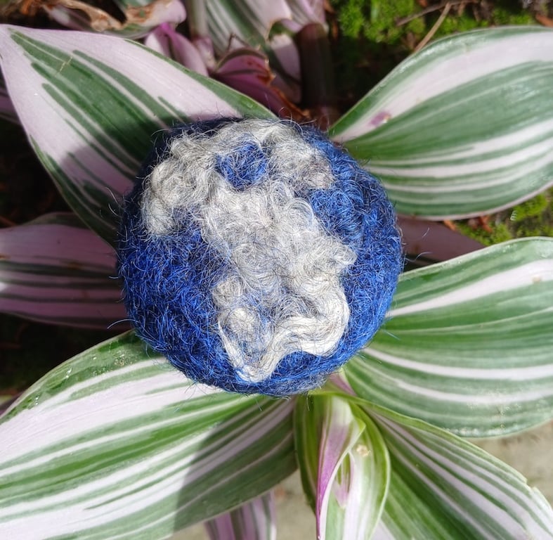 Dark Blue and Pale Grey Planet brooch