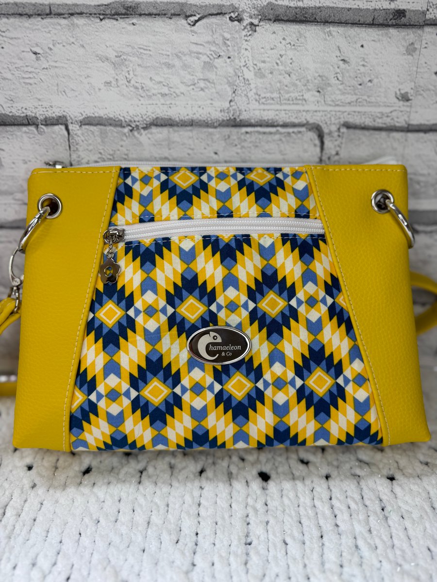 Yellow Sunshine crossbody with faux leather