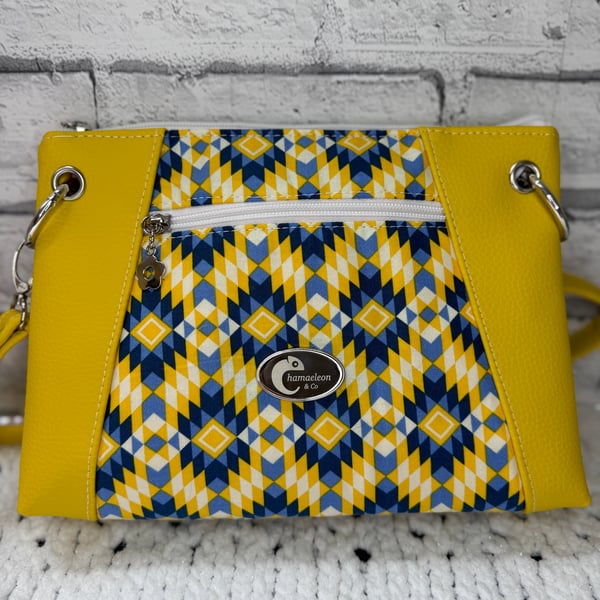 Yellow Sunshine crossbody with faux leather