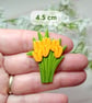 Tulip Brooch, Handmade Tulips Pin, Orange Tulip Bouquet, Wooden Flower Badge - Image 4