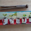 'Little plants of hope in a row ' garden painting 