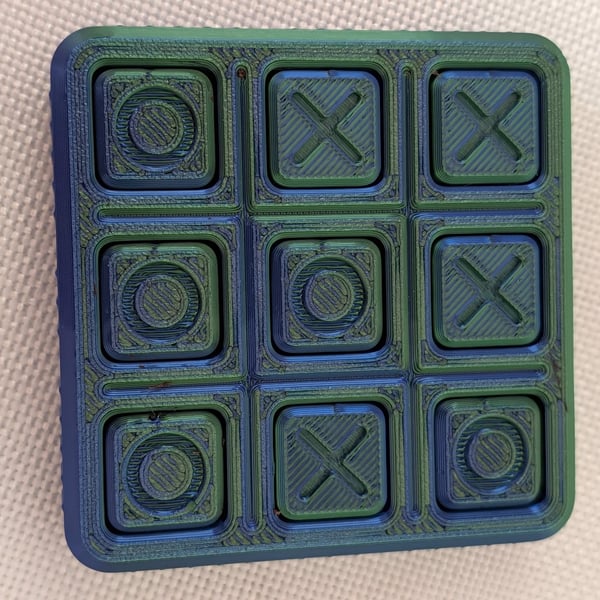 3d Printed Spinning Tic Tac Toe Travel Game FREE POSTAGE