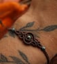 Macrame bracelet with turquoise in brown - Image 2