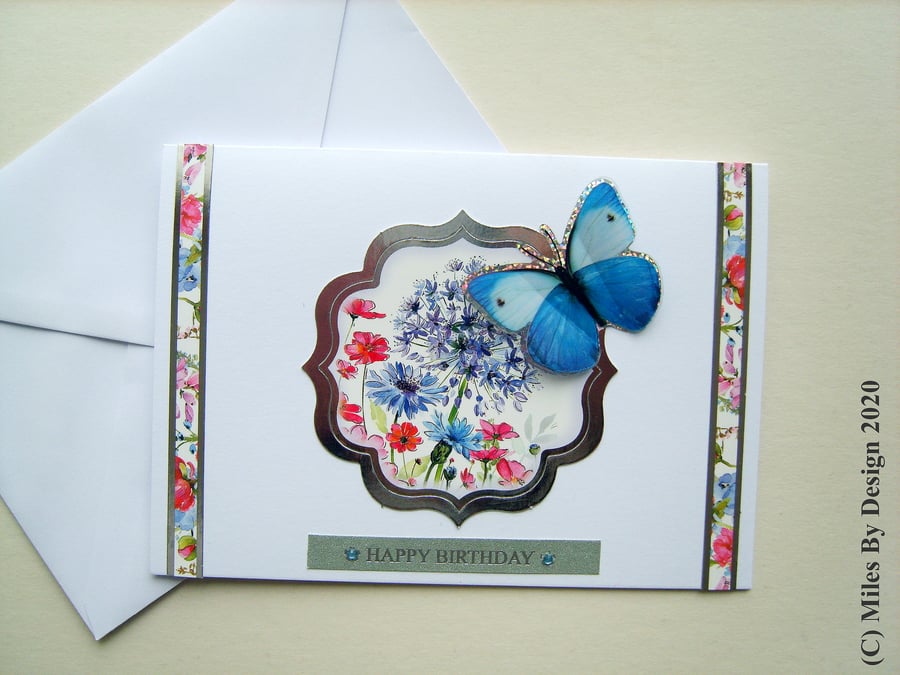 Floral Butterfly Birthday Card