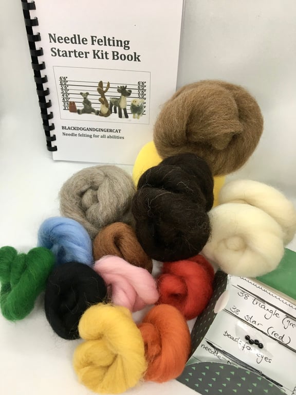 Needle felting starter kit with beautiful British Shetland wool