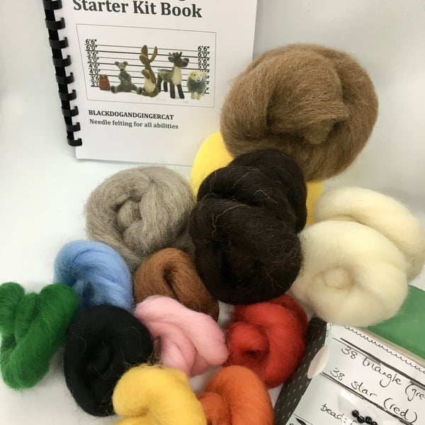 Needle felting starter kit with beautiful British Shetland wool