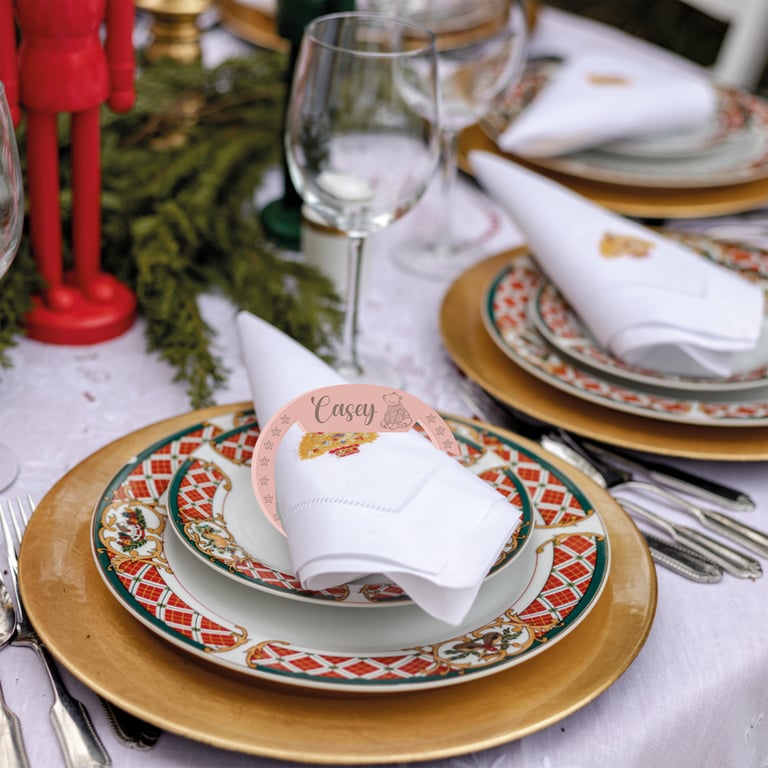 Christmas Napkin Holder Personalised Name Three Different Designs Acrylic