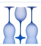 Blue wine glass reflections with key line wall art print  - Image 2