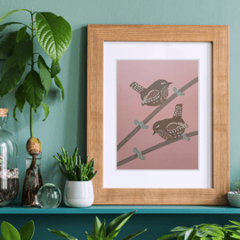 Wren Art Print - A5 size