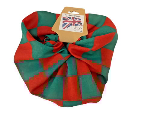 Red & Green Check Flag Hair Scrunchie Scrunchies Accessory Band Elastic