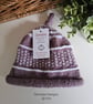 Designer Baby Knotted Fairisle Rolled Beanie Hat 12 - 18 months size  - Image 3