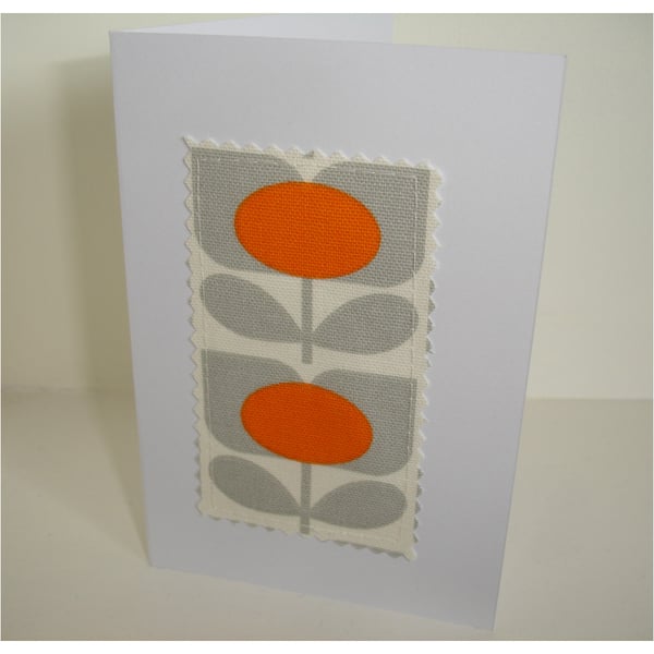 Pack of Three 1970s Orange Flower Blank Greetings Cards MCM Notelets x 3