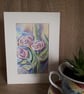 Abstract flowers, colour pencil drawing.  