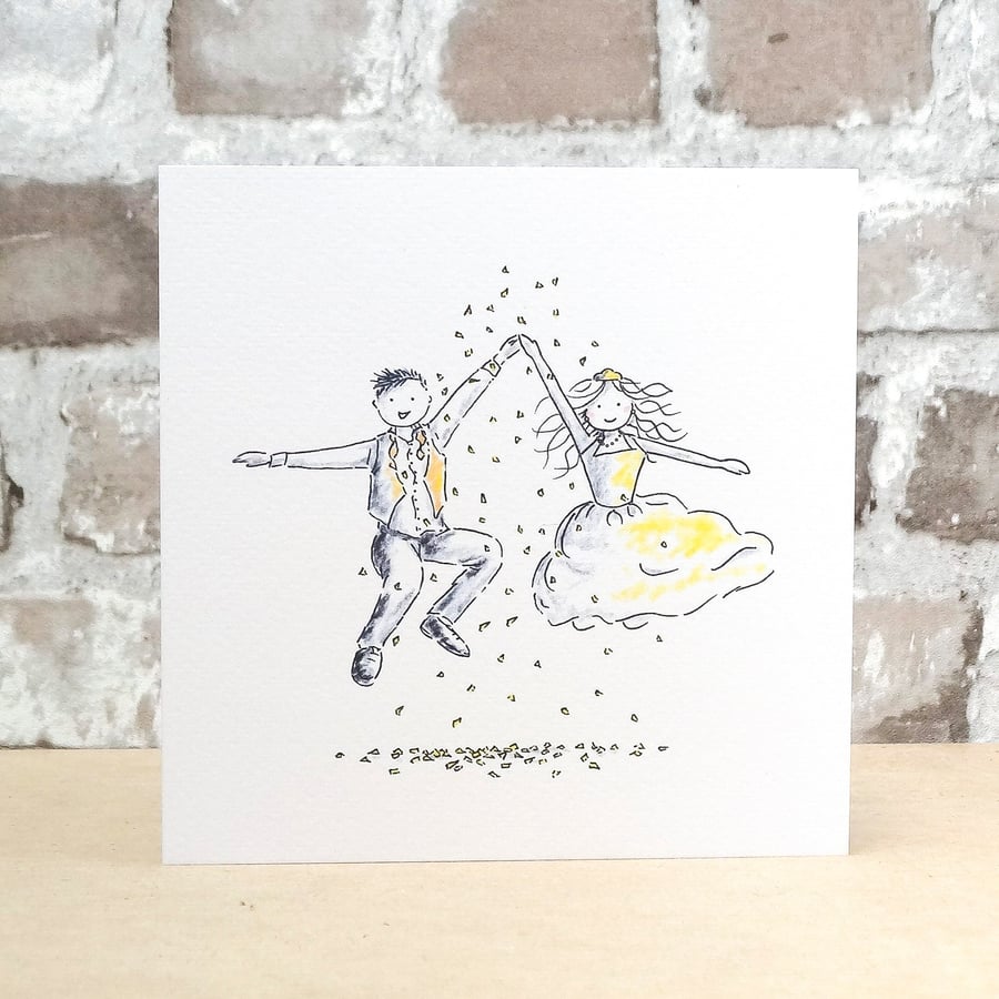 Wedding Card Jump Blonde