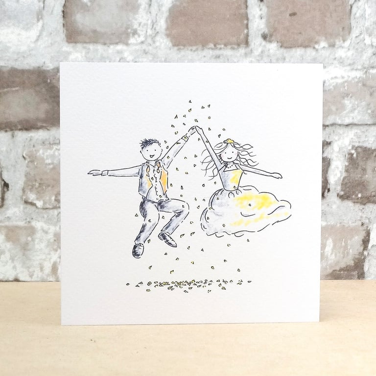 Wedding Card Jump Blonde