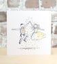 Wedding Card Jump Blonde