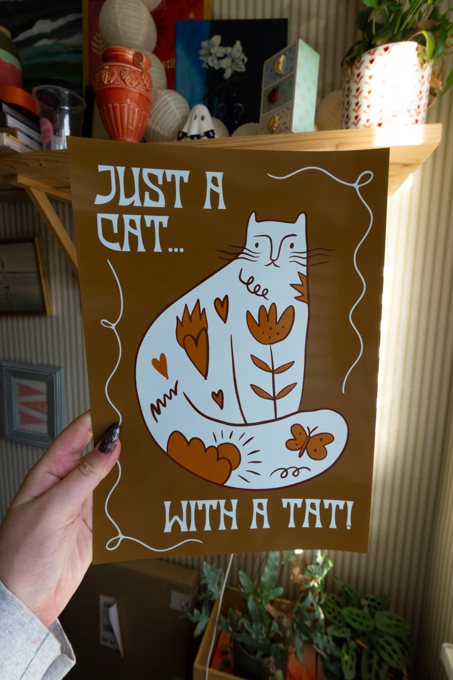 Just A Cat With A Tat Print. Funny Tattooed Cat... - Folksy