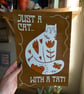 Just A Cat With A Tat Print. Funny Tattooed Cat Art Print.  - Image 1