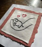 Baby Elephant,  'new baby' hand embroidered keepsake card - Image 2
