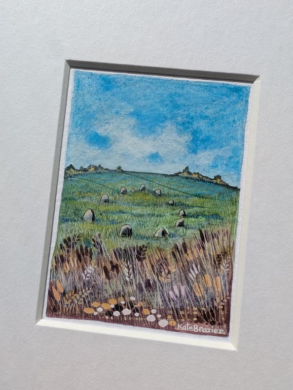 The Stone Circle - Original miniature. A5 Mounted