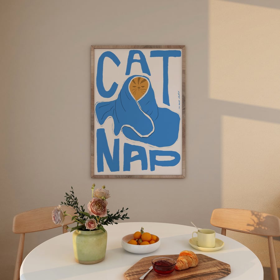 Cat Nap Art Print Poster