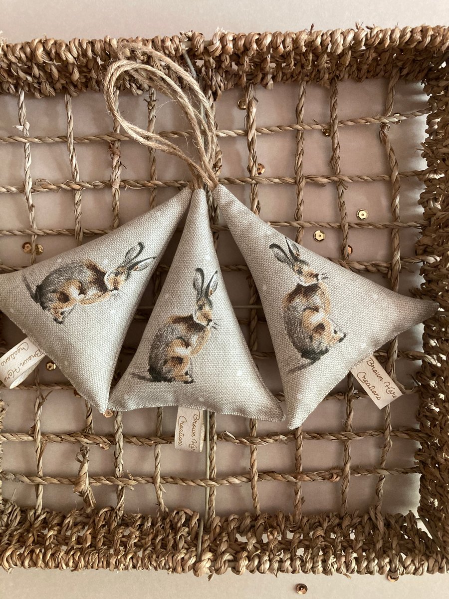 Brown Hare lavender tree, door decor, hanging decoration, lavender bag.  