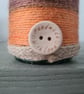 Handmade Autumn Yarn Wrapped Glass Bottle Vases - Set of 2 - Rustic Leaf Detail - Image 5