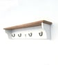 Small Natural Oak Heart Pine Shelf with Robe Hooks