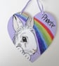 Pet Memorial Heart Personalised Painted Wooden Heart Rainbow Cat Dog Rabbit etc - Image 3