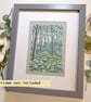 Little woodland with blue hydrangea, small original landscape drawing, wall art - Image 8