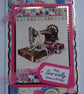 Birthday Card Happy Sew-cially Distanced Birthday Sewing Machine - Image 1
