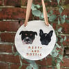 Personalised Dog Wall Hanging - Pet Wall Hanging - Double Dog