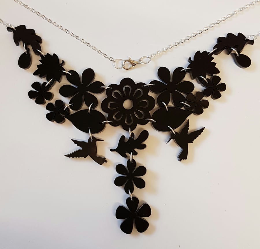 Tropical Dream Necklace - Black Acrylic