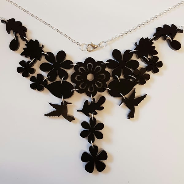 Tropical Dream Necklace - Black Acrylic