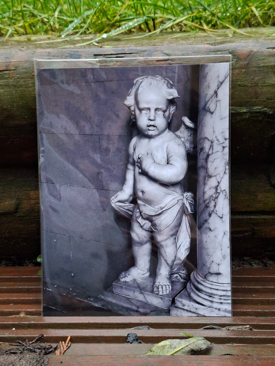 Cherub Statue 8x6 photo print gothic cathedral dark grey ethereal