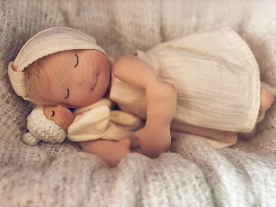 Waldorf inspired weighted baby doll
