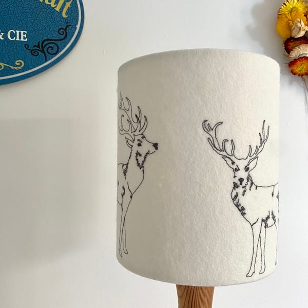 Embroidered Stag Lampshade