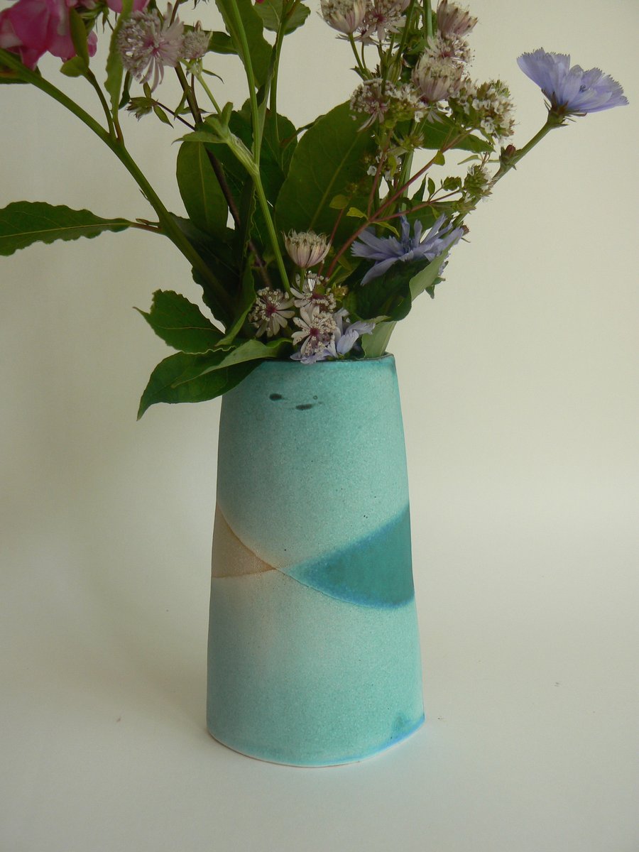 Turquoise Stoneware Vase